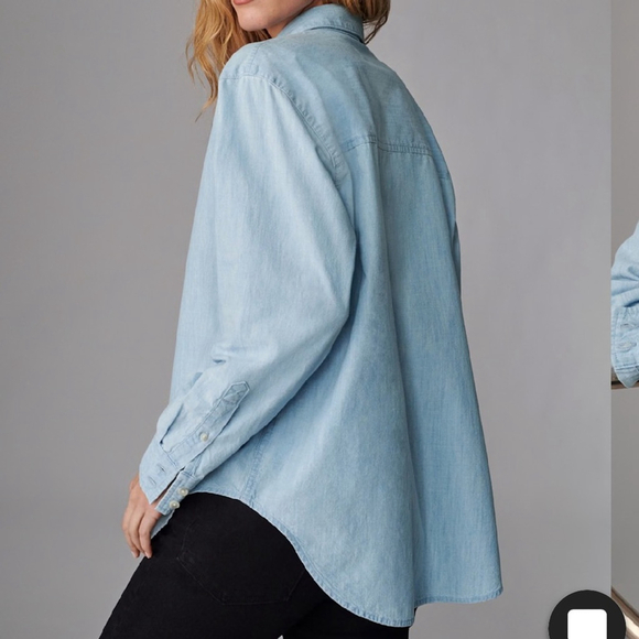 Aritzia Denim Forum The Jane long sleeve shirt Button Down chambray size medium - Picture 4 of 15